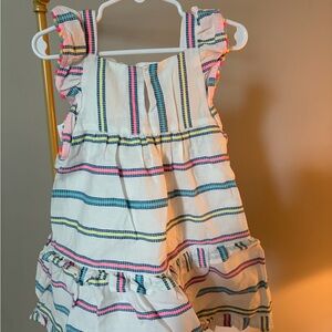 Cat & Jack Multicolor Striped Top with Pom-Poms